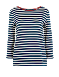 Ponte Striped Regular Fit 3/4 Sleeve Top