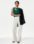 Cotton Rich Ribbed Cut Out Vest