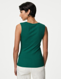 Cotton Rich Ribbed Cut Out Vest