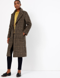 Wool Checked Reversible Overcoat