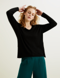 Pure Tencel™ Ribbed V-Neck Longline Top