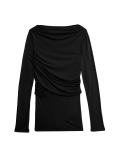 Slash Neck Wrap Front Top With Silk