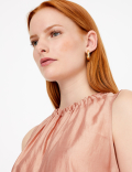 Gathered Neck Sleeveless Blouse