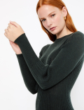 Merino Ribbed Knitted Dress
