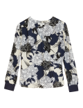 Floral V-Neck Long Sleeve Wrap Top