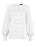 Geometric Print Blouson Sleeve Shell Top