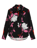 Floral Scarf Neck Long Sleeve Blouse
