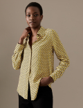 Chain Print Collared Long Sleeve Shirt
