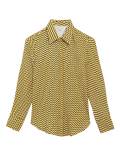 Chain Print Collared Long Sleeve Shirt
