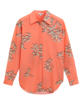 Silk Blend Floral Collared Shirt