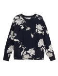 Floral Crew Neck Long Sleeve Blouse
