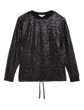 Sequin Round Neck Sweatshirt