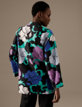 Silk Blend Floral Relaxed Shirt