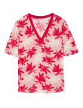 Cupro Rich Printed V-Neck Blouse