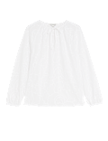 Pure Cotton Embroidered Tie Neck Blouse