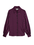 Satin Printed Blouson Sleeve Shirt