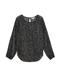 Printed Crew Neck Blouse