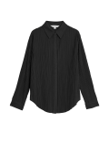 Jersey Plisse Collared Shirt