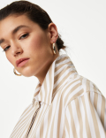 Pure Cotton Striped Collared Shirt
