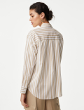 Pure Cotton Striped Collared Shirt