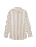 Pure Cotton Striped Collared Shirt