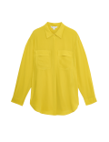 Pure Silk Collared Utility Shirt