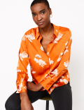 Satin Floral Print Shirt