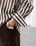 Pure Ramie Striped Shirt
