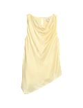 Cupro Rich Cowl Neck Asymmetric Draped Top