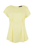 Waist Pleat Short Sleeve Shell Top