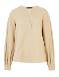 Pure Cotton V-Neck Long Sleeve Blouse