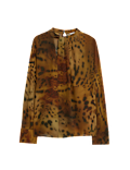 Animal Print Draped Blouse