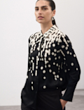 Cupro Rich Spot Print Relaxed Shirt