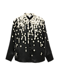Cupro Rich Spot Print Relaxed Shirt