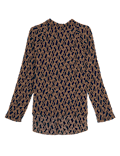 Printed High Neck Long Sleeve Blouse