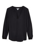 Pure Silk V-Neck Popover Blouse