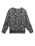 Satin Floral Long Sleeve Top