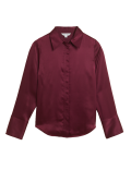 Pure Silk Collared Long Sleeve Shirt