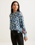Floral Print Long Sleeve Sweatshirt