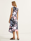 Floral Sleeveless Midi Shift Dress