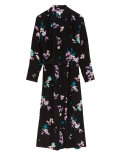 Cupro Rich Floral Midaxi Shirt Dress