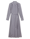 Cupro Rich Printed Midaxi Shirt Dress