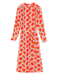 Cupro Rich Printed High Neck Midaxi Dress