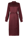 High Neck Satin Midi Dress