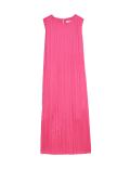Plisse Midaxi Column Dress
