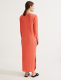 Jersey Plisse Midaxi Column Dress