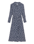 Cupro Printed Belted Midaxi Shirt Dress