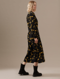 Floral Belted Maxi Waisted Dress