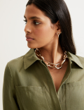 Pure Tencel™ Belted Midi Shirt Dress