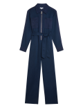 Lyocell Belted Wide Leg Jumpsuit